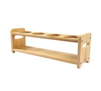 Annadue Supporto per Condimenti in bambù, Portabottiglie Multifunzionale per Olio con 4 Fori e Base Antiscivolo, Portabottiglie in Legno per Spezie per Forniture da Salvaspazio Sul Bancone (Slot
