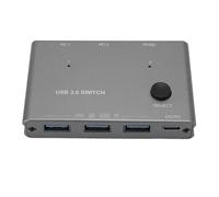 Annadue Switch USB 3.0, 2 su 4 Output Switcher di Condivisione USB3 per 2 Computer Condividi 3 USB 3.0 e TF/SD, Switcher KM per Stampanti, Mouse, Tastiere, unità HDD e Altro Ancora