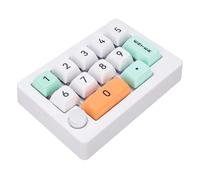 Annadue Tastiera da Gioco Meccanica con una Sola Mano, Tastiera Macro Programmabile a 12 Tasti con Joystick e Manopola, Retroilluminazione RGB Sostituibile a Caldo, 3 modalità (WHITE)