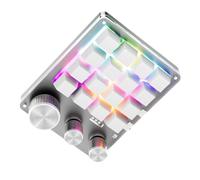 Annadue Tastiera Macro Programmabile a 16 Tasti e 3 Manopole, con Connessione USB Cablata e Bluetooth, Tastierino da Gioco, Controllo del Volume e Scorciatoie Personalizzate per la (WHITE)