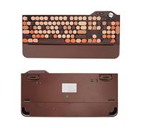 Annadue Tastiera per Macchina da Scrivere retrò Wireless, 107 Tasti Sostituibili a Caldo 2.4G/Bluetooth 5.1/USB Tastiera Meccanica Cablata con Retroilluminazione a LED (Caffè)