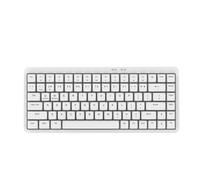 Annadue Tastiera Wireless Compatta 2.4G, Tastiera Cordless Silenziosa Ultra Sottile Al 75% per Computer Desktop PC Laptop, 84 Tasti Full Size, Sospensione Automatica, Tasti di Scelta (WHITE)