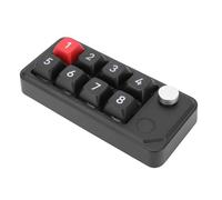 Annadue Tastierino Numerico USB C Cablato, Tastiera Macro con una Sola Mano con 8 Tasti Programmabili, Hot Swap, Controllo Manopola, per Scorciatoie da Lavoro di Progettazione (BLACK)