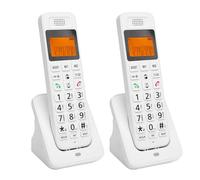 Annadue Telefonico Cordless Espandibile, Telefoni Fissi DECT 6.0, Altoparlante Duplex Completo e Assistenza Audio, Tempo di Conversazione di (WHITE)