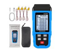 Annadue Termometro a Termocoppia a Doppio Canale Tipo K/J Misuratore per Alte Temperature a 4 con Archiviazione Dati 5999, Batteria Al Litio Ricaricabile USB 60 Ore Continue, Registrazione Data e