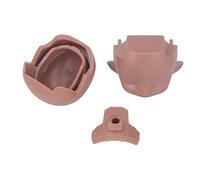 Annadue Testa di Bambola Vuota 1/12 per Bambola con Snodo Sferico Testa di Cemento in Plastica Rimovibile per Trucco Fai-da-te, Parti di Personalizzabili Squisite per la Sostituzione (Caffè)