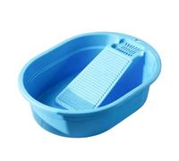 Annadue Vasca da Bucato Verde per Casa Dormitorio Lavanderia (#3) | Lavatoio ad immersione profonda, asse per la pulizia integrato, ripiano poggiasapone, plastica PP ispessita, salvaspazio