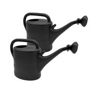 Annaffiatoio in plastica, 10 litri, colore antracite, set da 2 pezzi, annaffiatoio da giardino con doccetta rimovibile, per la casa e il giardino, per l'irrigazione di piante