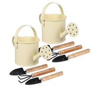 Annaffiatoio Metallico Mini per Piante con Controllo Preciso | Set da Giardinaggio per Balcone e Cura Interna, con Pala e Rastrello Mini in Ferro e Legno