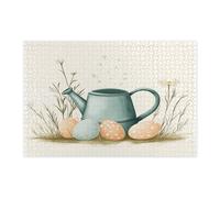 Annaffiatoio pasquale primaverile puzzle per adulti 1000 pezzi, puzzle in legno con uova di campagna, decorazioni con motivo fattoria per l'intrattenimento domestico