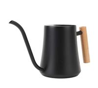 Annaffiatoio per interni in acciaio inossidabile con beccuccio lungo Manico in legno Pratico annaffiatoio per piante da appartamento Fiori piante grasse Bonsai 1L Design moderno (Nero opaco)