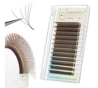 ANNAFRIS Extension Ciglia 5D W Marrone 0.07 D 8-15mm Premade Fan Lash Russian Volume Ciglia Ciuffetti 5D Eyelash Extension(5DW,0.07D,Brown,9-13mm)