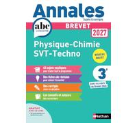 Annales Brevet Physique Chimie - SVT - Techno 2027 - Corrigé