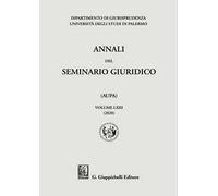 Annali del seminario giuridico dell'università di Palermo. Vol. 63