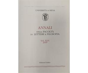 - Annali della Facoltà di Lettere e Filosofia dell'Università di Siena, Volume