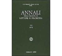 Annali della facoltà lettere e filosofia Università di Bari. Vol. 11