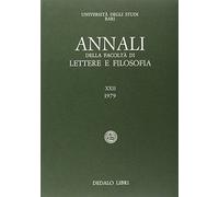 Annali della facoltà lettere e filosofia Università di Bari (Vol. 12)