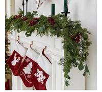 Anna's Whimsy Corona Di Natale, Ghirlande Di Pino Artificiale, Ghirlanda Di Eucalipto, Ghirlanda Con Bacca Rossa, Ghirlanda Natalizia, Per I Festival, L'inverno (192 cm)