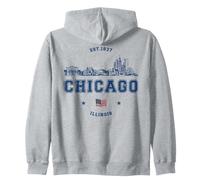 Annata dell'orizzonte di Chicago Illinois Felpa con Cappuccio