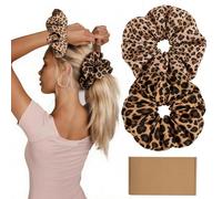 Annauiy Scrunchie XL in chiffon e raso, diametro 19 cm