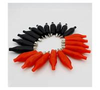 ANNBCDL 20 pz/lotto 45 MILLIMETRI In Metallo Coccodrillo G98 Morsetto A Compatibile Test Sonda Meter Nero E Rosso Con Avvio/Plastica