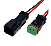 ANNBCDL Connettore Femmina e Maschio Nero Serie DT04 con Cavo da 15 cm Spina Impermeabile 2pin 3pin 4/6/8/12 Fori Deutsch for Camion Motore Auto(2P Line,1 Set)