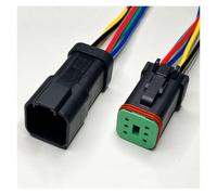 ANNBCDL Connettore Femmina e Maschio Nero Serie DT04 con Cavo da 15 cm Spina Impermeabile 2pin 3pin 4/6/8/12 Fori Deutsch for Camion Motore Auto(6P Line,1 Set)