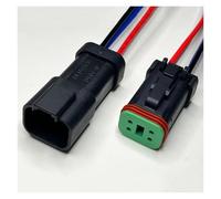ANNBCDL Connettore Femmina e Maschio Nero Serie DT04 con Cavo da 15 cm Spina Impermeabile 2pin 3pin 4/6/8/12 Fori Deutsch for Camion Motore Auto(4P Line,5 Sets)