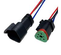 ANNBCDL Connettore Femmina e Maschio Nero Serie DT04 con Cavo da 15 cm Spina Impermeabile 2pin 3pin 4/6/8/12 Fori Deutsch for Camion Motore Auto(3P Line,1 Set)