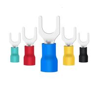 ANNBCDL Connettori compatible cavi terminali Connettore compatible cavo elettrico isolato Forma a Y Tipo U Terminale a crimpare a forcella RV1.25/2/3.5/5.5(SV1.25-6,100PCS)