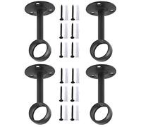 Anndason - Staffa per asta per tenda da soffitto, 4 pezzi, colore: Nero