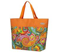 Anndora - Borsa shopper o da spiaggia, misura XXL, colore a scelta, Paisley Arancione (Arancione) - TW-8220-251