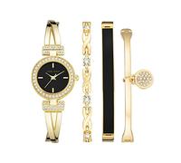 ANNE KLEIN AK/2238 - Set di orologio e bracciale da donna, con cristalli, Oro/nero., giapponese