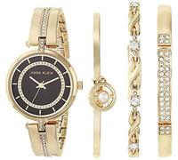 Anne Klein Black Dial Quartz Ladies Watch Set AK/3426BKST