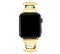 Anne Klein Braccialetto a catena a maglie a cuore per Apple Watch sicuro, regolabile, ricambio per Apple Watch, adatto alla maggior parte dei polsi, oro, 42 mm (serie 1-3), 44/45/46/49 mm (Ultra e