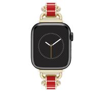 Anne Klein Braccialetto a catena alla moda per Apple Watch, Oro/Rosso, 38/40/41mm, WK-1020RDGP38