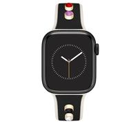 Anne Klein Cinturino alla moda in silicone per Apple Watch, sicuro, regolabile, adatto alla maggior parte dei polsi, nero, Nero