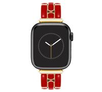 Anne Klein Cinturino alla moda per Apple Watch, sicuro, regolabile, cinturino di ricambio per Apple Watch, si adatta alla maggior parte dei polsi, rosso/oro., 42mm (Series 10) & 38/40/41mm, WK