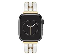 Anne Klein Cinturino alla moda per Apple Watch, sicuro, regolabile, cinturino di ricambio per Apple Watch, si adatta alla maggior parte dei polsi, bianco/oro, 42mm (Series 1-3), 44/45/46/49mm (Ultra