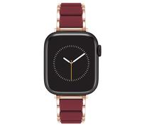 Anne Klein Cinturino di ricambio in gomma per Apple Watch, sicuro, regolabile, si adatta alla maggior parte dei polsi, Oro rosa/bordeaux, 42mm (Series 10) & 38/40/41mm