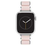 Anne Klein Cinturino di ricambio in gomma per Apple Watch, sicuro, regolabile, si adatta alla maggior parte dei polsi, Rosa/Argento, 42mm (Series 10) & 38/40/41mm