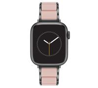 Anne Klein Cinturino di ricambio in gomma per Apple Watch, sicuro, regolabile, si adatta alla maggior parte dei polsi, Rosa cipria/Nero, 42mm (Series 10) & 38/40/41mm, moderno