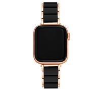 Anne Klein - Cinturino di ricambio per Apple Watch, alla moda, sicuro, regolabile, adatto alla maggior parte dei polsi, Nero/Oro Rosa