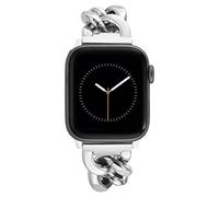 Anne Klein Cinturino di ricambio per Apple Watch, bracciale alla moda, sicuro, regolabile, adatto alla maggior parte dei polsi, Argento