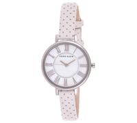 Anne Klein Color Argento, Bianco pelle Traforata Supporto Fascia, Mop, Orologio