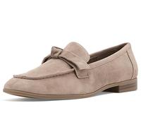 Anne Klein Mocassini da Donna Bowie - Classico Slip-on per Uso Quotidiano, Camoscio Tortora, 35.5 EU