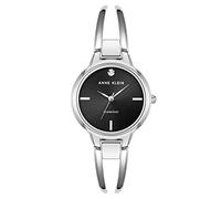 Anne Klein - Orologio da donna a bracciale rigido, con quadrante con vero diamante, Argento