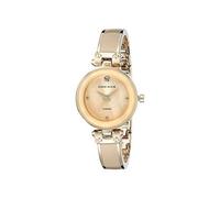 Anne Klein - Orologio da donna a bracciale rigido, con quadrante con vero diamante, Beige