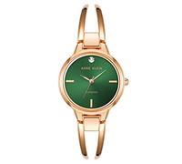Anne Klein - Orologio da donna a bracciale rigido, con quadrante con vero diamante, Oro Rosa/Verde
