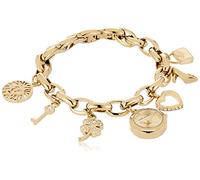 Anne Klein Orologio da donna con bracciale con ciondolo color oro con accenti di cristallo Premium, 10/7604CHRM